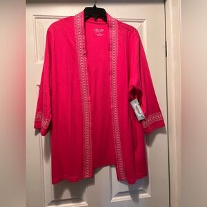 Vibrant Pink Open Cardigan